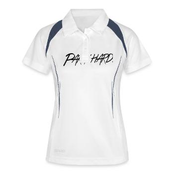 Party Hard ! - Frauen Polo atmungsaktiv - Weiß/Navy - Vorne
