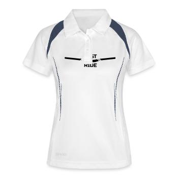 Just Ride Mountainbike - Frauen Polo atmungsaktiv - Weiß/Navy - Vorne