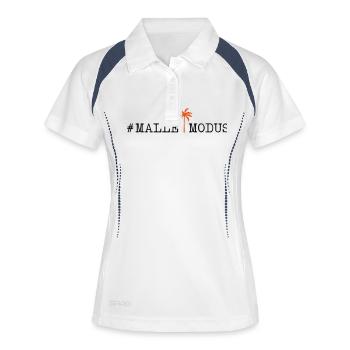 malle modus palme - Frauen Polo atmungsaktiv - Weiß/Navy - Vorne