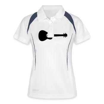Ukulele - Frauen Polo atmungsaktiv - Weiß/Navy - Vorne
