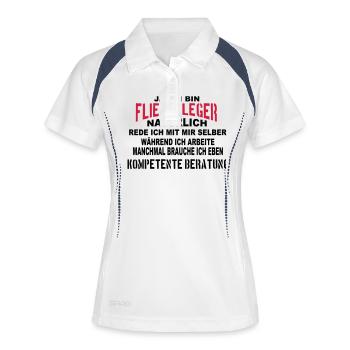 Fliesenleger Beratung - Frauen Polo atmungsaktiv - Weiß/Navy - Vorne