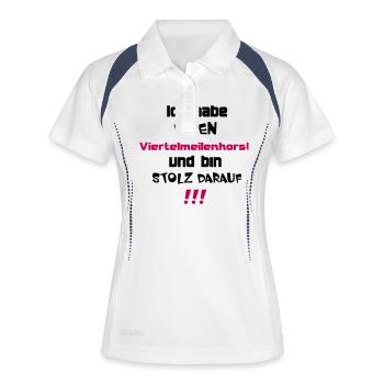 Viertelmeilenhorst - Frauen Polo atmungsaktiv - Weiß/Navy - Vorne