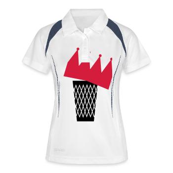 Ebbelwoi König - Frauen Polo atmungsaktiv - Weiß/Navy - Vorne