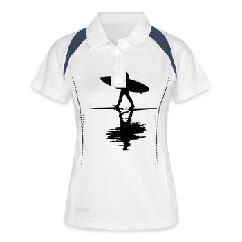 surf_2 - Polo respirant Femme - blanc/marine - Devant