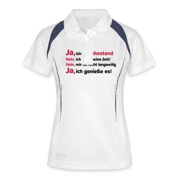 T-shirt "Oui, je suis à la retraite", pension, - Polo respirant Femme - blanc/marine - Devant
