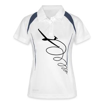 encerclant planeur dans les sports de cadeaux ascendances - Polo respirant Femme - blanc/marine - Devant