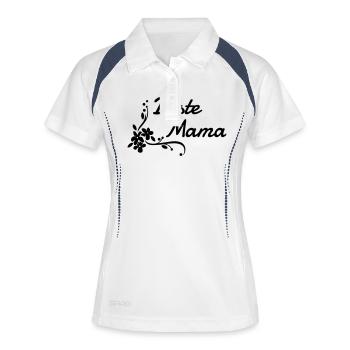 Beste Mama - Frauen Polo atmungsaktiv - Weiß/Navy - Vorne