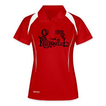 Herzen breizh Bretagne bzh logo - Frauen Polo atmungsaktiv - Weiß/Navy - Vorne