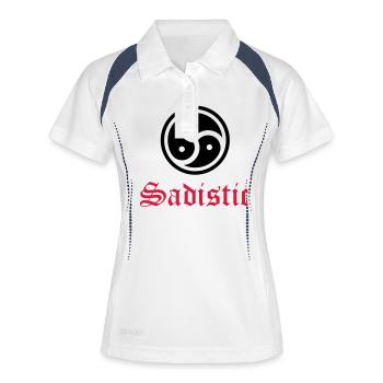 Sex__V015 - Women's Polo breathable - white/navy - Front