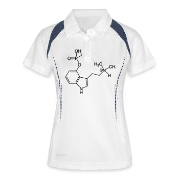 psilocybin - Frauen Polo atmungsaktiv - Weiß/Navy - Vorne