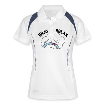 Unicorn Licorne Enjoy & Relax - Polo respirant Femme - blanc/marine - Devant
