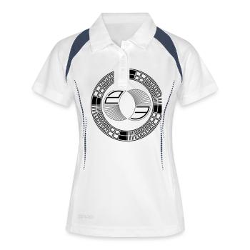 tekno 23 round - Frauen Polo atmungsaktiv - Weiß/Navy - Vorne