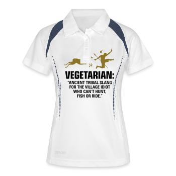 Les végétariens sont des gens faibles - Polo respirant Femme - blanc/marine - Devant