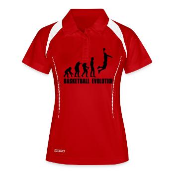 Basketball Evolution Dunk - Frauen Polo atmungsaktiv - Weiß/Navy - Vorne