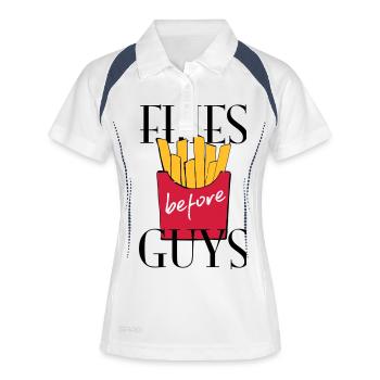 français - Polo respirant Femme - blanc/marine - Devant