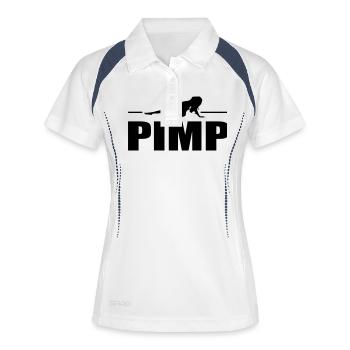 Zuhälter - Frauen Polo atmungsaktiv - Weiß/Navy - Vorne