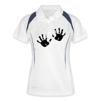 kinderhande - Polo respirant Femme - blanc/marine - Devant