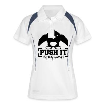 Push It To The Limit Penguin - Frauen Polo atmungsaktiv - Weiß/Navy - Vorne