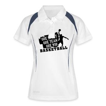 basketball 01 - Women's Polo breathable - white/navy - Front
