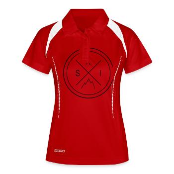 Ski-Mountainlove - Frauen Polo atmungsaktiv - Weiß/Navy - Vorne