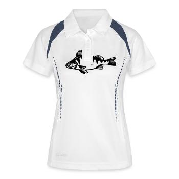 barsch - Frauen Polo atmungsaktiv - Weiß/Navy - Vorne