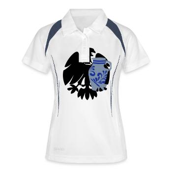 Adler & Bembel - Frauen Polo atmungsaktiv - Weiß/Navy - Vorne