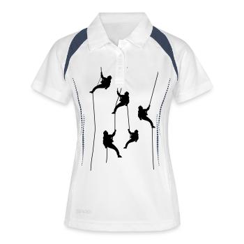 Kletterer - Frauen Polo atmungsaktiv - Weiß/Navy - Vorne