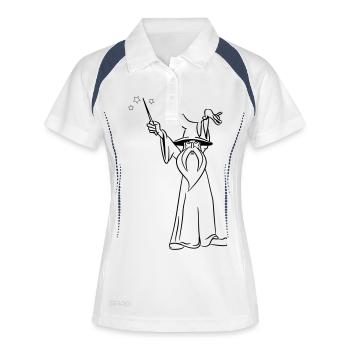 Mal de baguette Assistant attaqué - Polo respirant Femme - blanc/marine - Devant