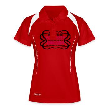 toujours être vous-même logo texte drôle de Licorn - Polo respirant Femme - blanc/marine - Devant