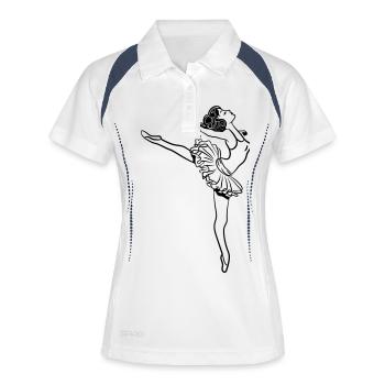 Ballerine graziös - Polo respirant Femme - blanc/marine - Devant