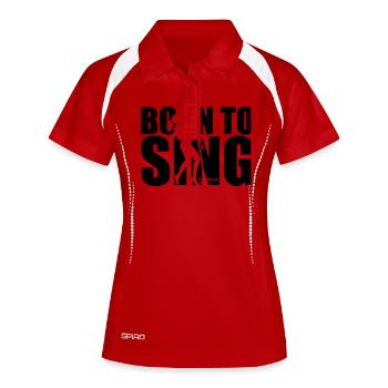 Chanteur - Polo respirant Femme - blanc/marine - Devant