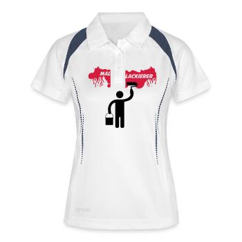 maler_02 - Frauen Polo atmungsaktiv - Weiß/Navy - Vorne