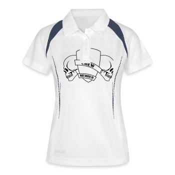 crew_member_001 - Women's Polo breathable - white/navy - Front