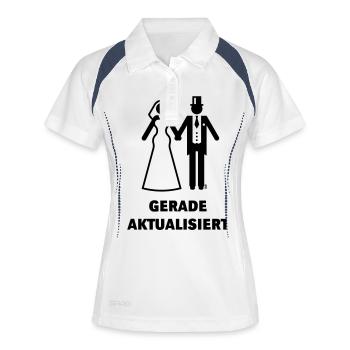 Gerade Aktualisiert (Nerd Flitterwochen Hochzeit) - Frauen Polo atmungsaktiv - Weiß/Navy - Vorne