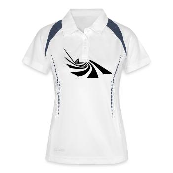 Spirale vectorielle - Polo respirant Femme - blanc/marine - Devant