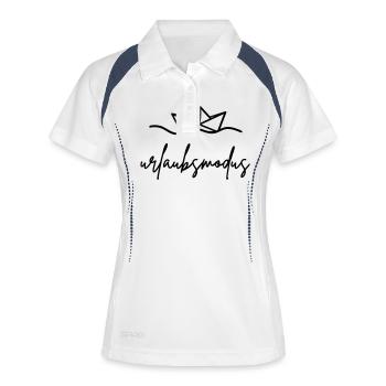 urlaubsmodus schiff - Frauen Polo atmungsaktiv - Weiß/Navy - Vorne