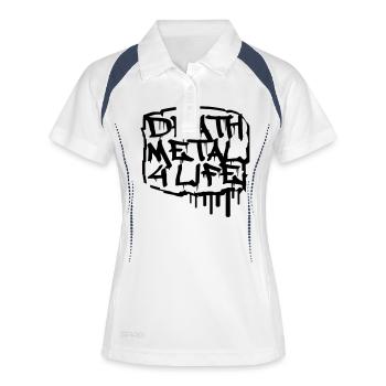Heavy Death Metal 4 Life Hard Rock Cool Graffiti - Frauen Polo atmungsaktiv - Weiß/Navy - Vorne