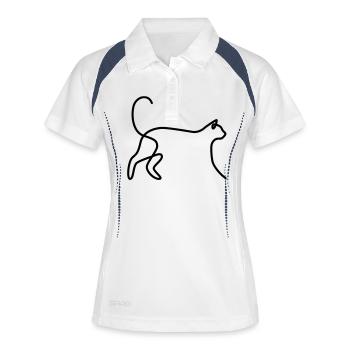 Cat 03 - Women's Polo breathable - white/navy - Front