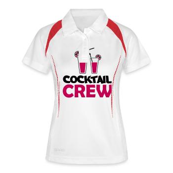 cocktail crew - Frauen Polo atmungsaktiv - Weiß/Navy - Vorne