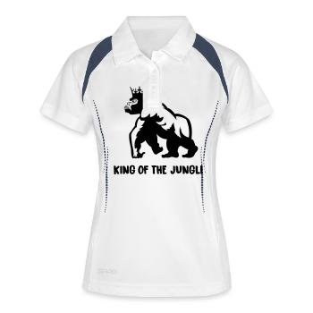 Gorille Roi de la Jungle - Polo respirant Femme - blanc/marine - Devant