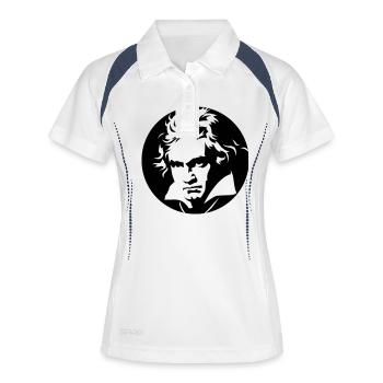 Roll Over Beethoven! - Polo respirant Femme - blanc/marine - Devant