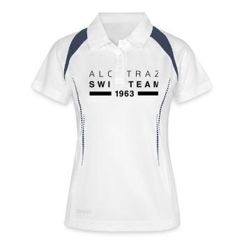 Alcatraz Swim Team - Frauen Polo atmungsaktiv - Weiß/Navy - Vorne