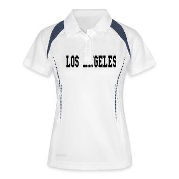 los angeles - Frauen Polo atmungsaktiv - Weiß/Navy - Vorne