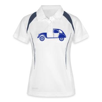 voiture ancienne vieille9 dodoche - Polo respirant Femme - blanc/marine - Devant