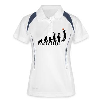 evolution_basketball_b_2c - Polo respirant Femme - blanc/marine - Devant