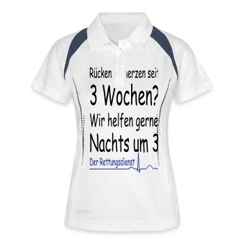 Rettungsdienst der Klassiker - Frauen Polo atmungsaktiv - Weiß/Navy - Vorne