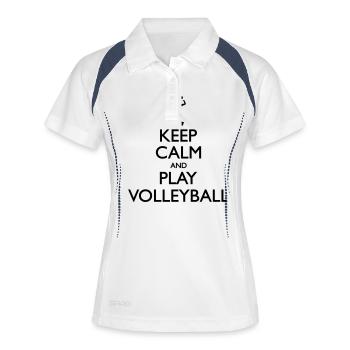 Keep Calm play Volleyball - Polo respirant Femme - blanc/marine - Devant