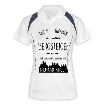 Bergsteiger - Frauen Polo atmungsaktiv - Weiß/Navy - Vorne