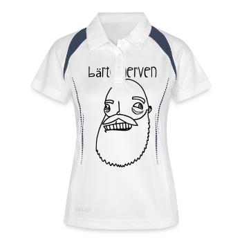 Bärte nerven! - Frauen Polo atmungsaktiv - Weiß/Navy - Vorne
