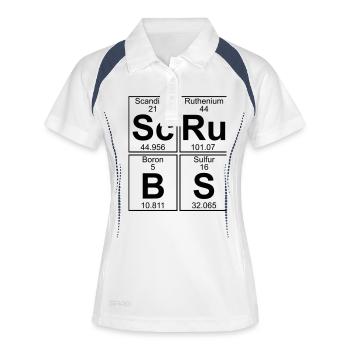 Sc-Ru-B-S (scrubs) - Full - Polo respirant Femme - blanc/marine - Devant